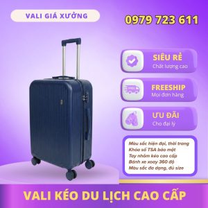 Vali kéo du lịch nhựa ABS/PC màu Hồng Phần cao cấp, hiện đại , khóa TSA bảo mật – CT01