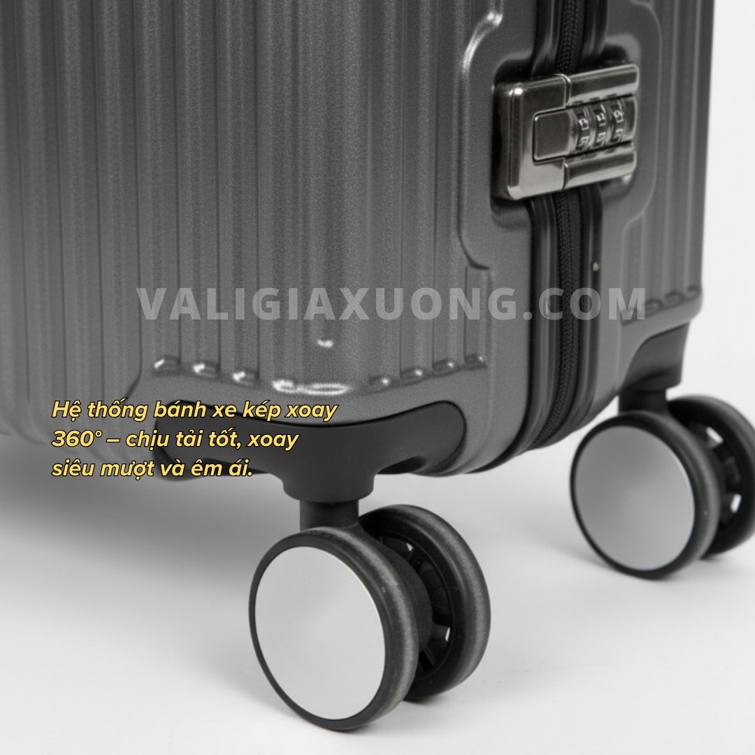Vali Du Lịch Khung Nhôm Cao Cấp – Màu Xám Chì