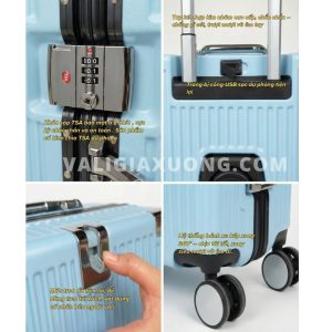Khung nhôm siêu bền, chống va đập – chống rạch Khóa sập TSA an toàn, bảo mật 2 phía Bánh xe đôi xoay 360° – đẩy kéo nhẹ, êm ái Tay kéo hợp kim nhôm cao cấp, chắc chắn Thiết kế móc treo đồ & khay để ly tiện lợi Form cứng cáp, sang trọng – phù hợp đi công tác, du lịch
